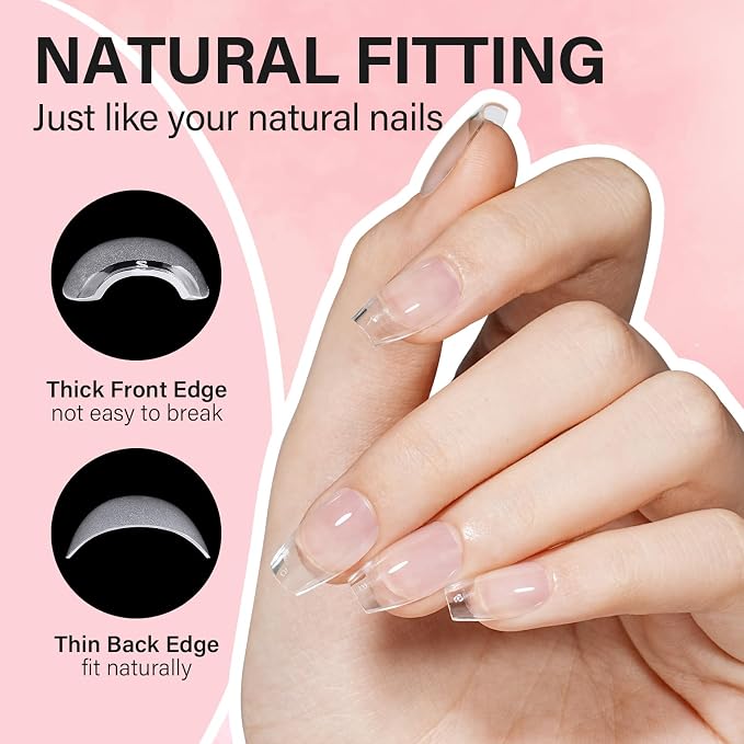 AILLSA Gel Nail Kit Short Coffin Nail Tips 240pcs - Image 6