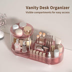 360 Rotating Makeup Organizer for Vanity, 2 Perfume Trays - Image 3