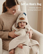 Blissful Diary Muslin Baby Hooded Towel 1 Pack, Soft & Absorbent Bath Towel - Image 3