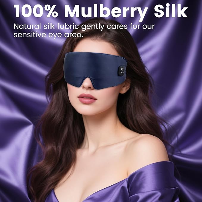 Silk Heated Eye Mask Cordless, 1500mAh Warm Eye Compresses - Image 2