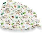 Adjustable Scrub Cap with Buttons & Sweatband, Working Hat with Elastic Tie Back - Image 8