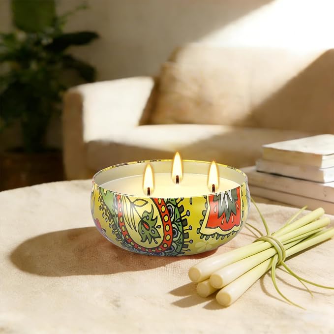 Set of 4 Triple Wick Citronella Candles Perfect - Image 7