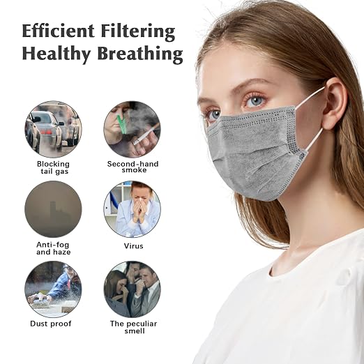 Wecolor 100 Pcs Disposable 3 Ply Earloop Face Masks - Image 6