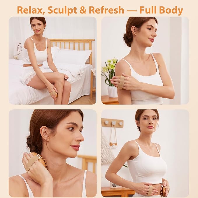 2PCS Meridian Massage Brush, Gua Sha Tool, Body Massage Brush, Wood Therapy - Image 2