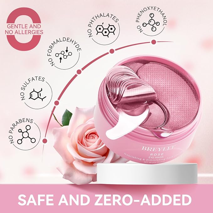 BREYLEE Flamingo Pink Eye Mask–60 Pcs-Puffy Eyes and Dark Circles - Image 7