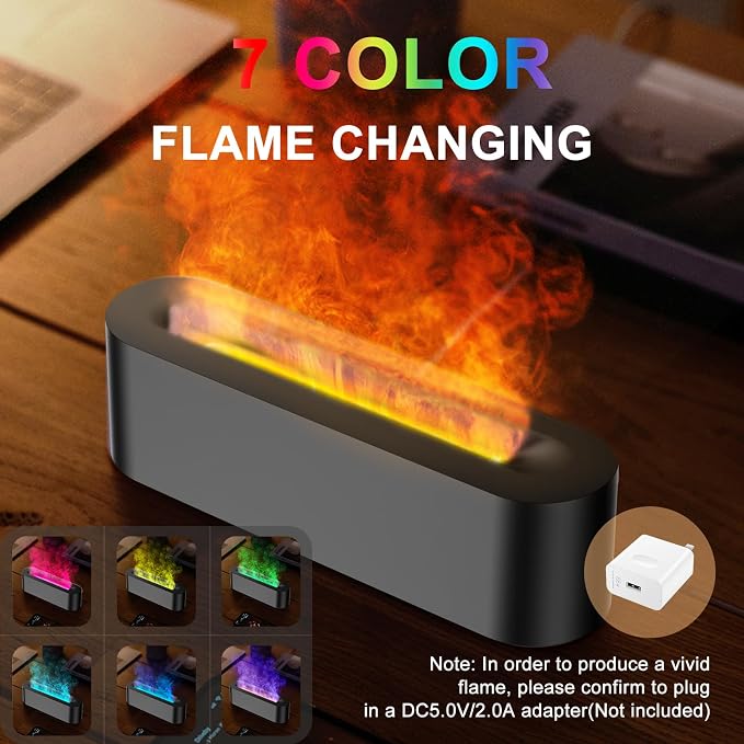 Colorful Flame Fire Diffuser Humidifier, 7 Colors Changing Oil Diffuser - Image 2