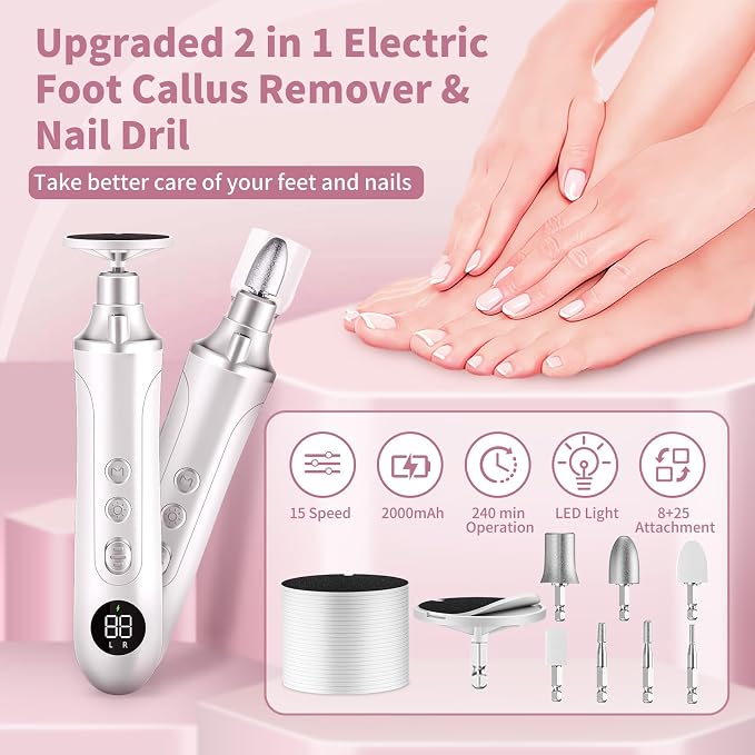 Electric Nail Drill Kit, Cordless Manicure Pedicure Kit - Image 3