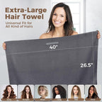 HOMEXCEL 2 Pack Large Microfiber Hair Towels Waffle Weave- 40 x 26.5 inches - Image 2