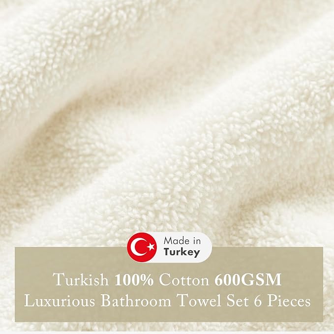 Madison Park Turkish 100% Cotton 600Gsm Luxury Premium Thick Soft Absorbent - Image 3