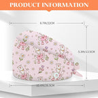 Adjustable Scrub Cap with Buttons & Sweatband, Working Hat with Elastic Tie Back - Image 3