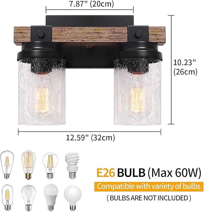 2-Light Farmhouse Vanity Lights - Image 5