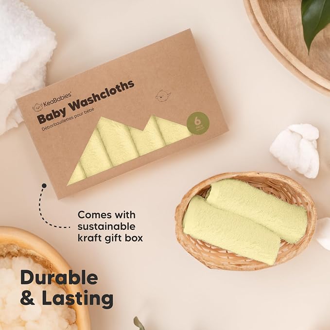 6-Pack Baby Washcloths – Soft Absorbent Viscose from Bamboo Washcloths - Image 7