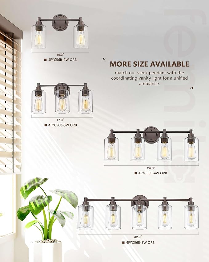 FEMILA 32" Bathroom Light Fixtures, Oil Rubbed Bronze Vanity Light, 5 Light - Image 7