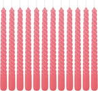 WPONSZU 10 Inch Pink Spiral Taper Candle Set of 12 Pack Unscented Dripless - Image 9