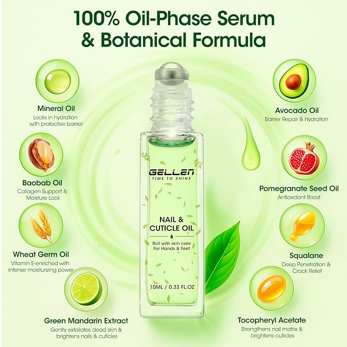 Gellen Cuticle Oil, Roll-On Nail Growth Oil, Nail Oil - Image 5
