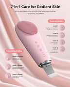 Facial Cleansing Brush & Massager, 2 in 1 Facial Skin Scrubber Waterproof and - Image 2