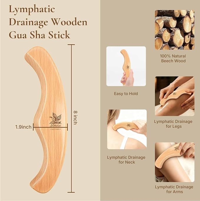 Dry Body Brush Set for Lymphatic Drainage, Natural Sisal Bristle Dry Brushing - Image 4