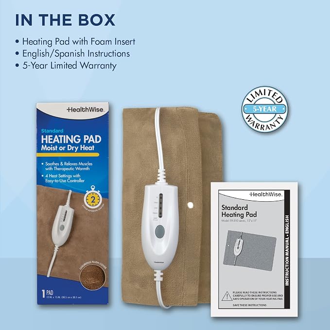 HealthWise Deluxe 12” x 15” Heating Pad - Image 7