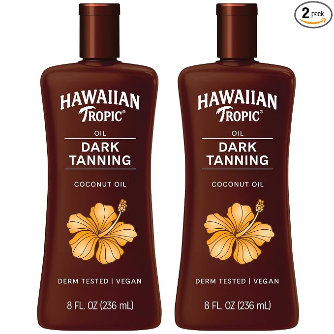 Hawaiian Tropic Dark Tanning Oil, 8 Fl Oz | Moisturizing Body Oil by HawaiianTropic