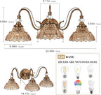 Vintage Bathroom Vanity Light, 3-Light Matte Antique Brass Finish Wall Sconce - Image 6