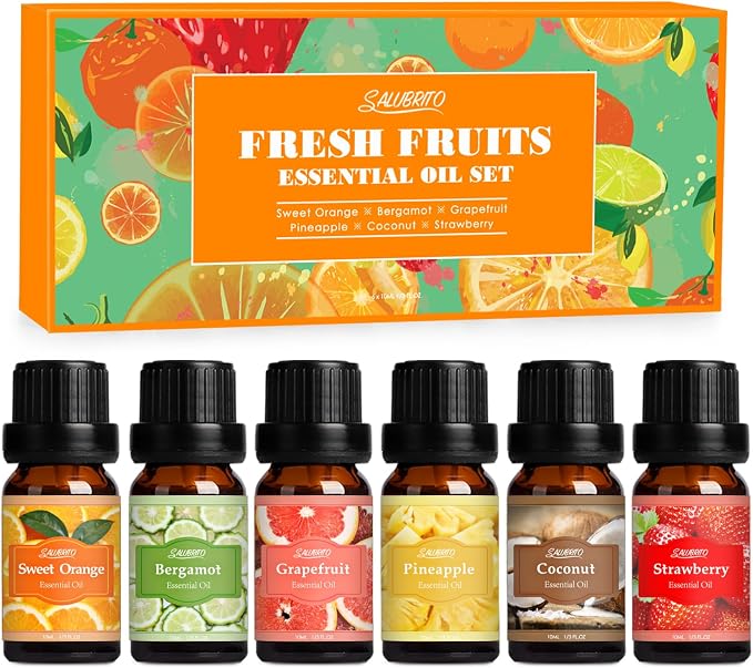 SALUBRITO Fresh Fruit Fragrance Oils Set, Essential Oils by Salubrito