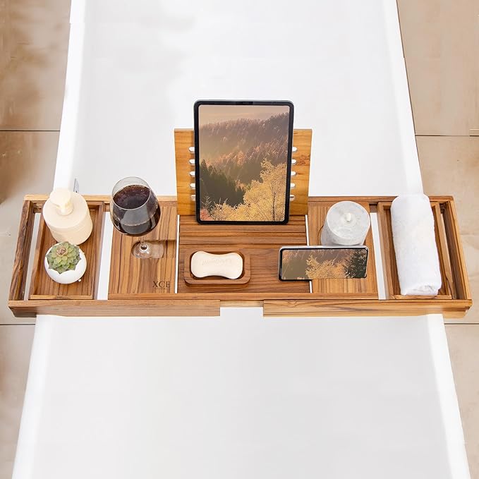 XcE Teak Bathtub Caddy Tray - Image 5