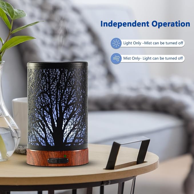 EQUSUPRO Essential Oil Diffuser 150ml Black Metal Aromatherapy Oil Diffuser - Image 4