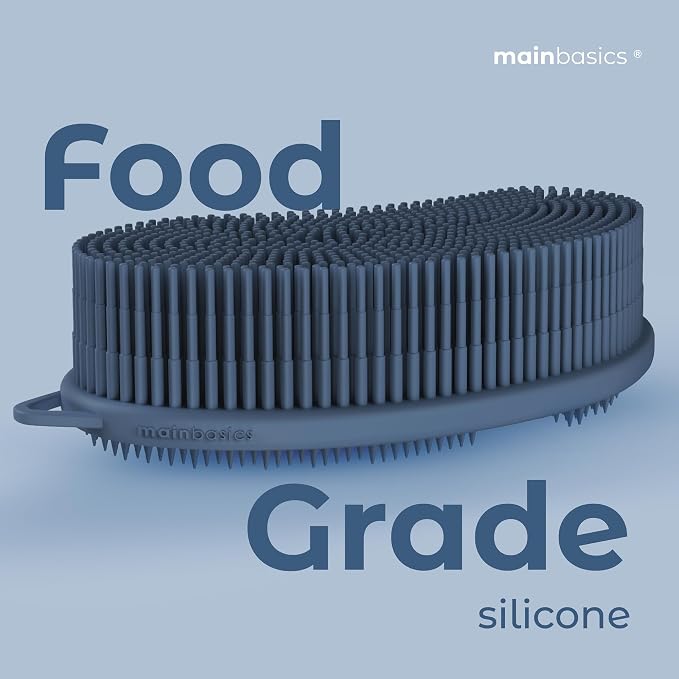 MainBasics Silicone Body Scrubber Dual-Sided Shower Loofah and Exfoliator - Image 6