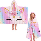 Peryiter 1 Pcs Unicorn Hooded Bath and Beach Towel 100% Cotton Pool Towels by Peryiter
