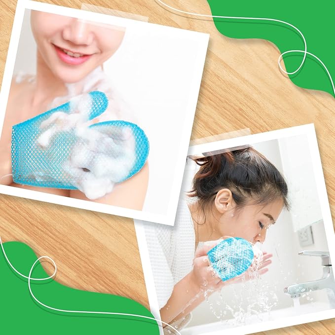 Karenhi 2 Pcs Honeycomb Exfoliating Glove Set Exfoliating Bath Mitt Honeycomb - Image 5