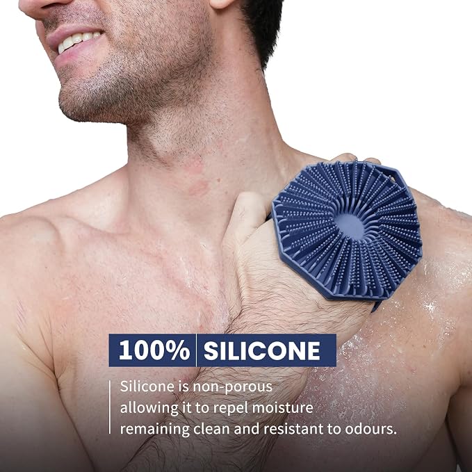 iTOKGOK® 2-in-1 Silver-Infused Silicone Body Scrubber, Double-Sided Design Body - Image 2