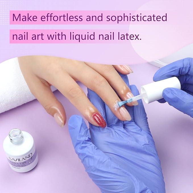 SAVILAND 2PCS Liquid Latex for Nails: 30ML Liquid Latex Peel Off Nail Polish - Image 2