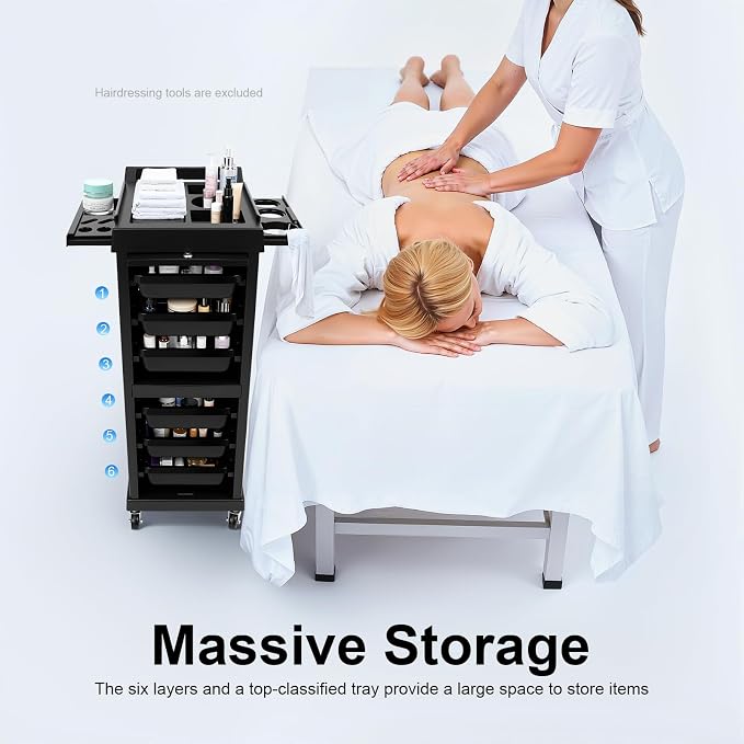 Beauty Rolling Trolley Cart Equipment Mobile Salon Spa Service Cart - Image 4