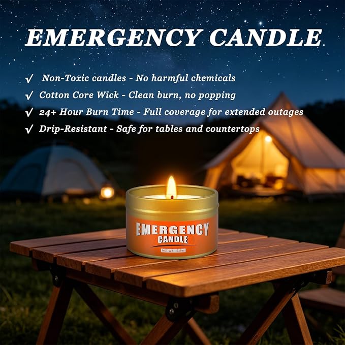 24+Hour Candle Set 24 Pack 2.8oz, Emergency Candles - Image 6
