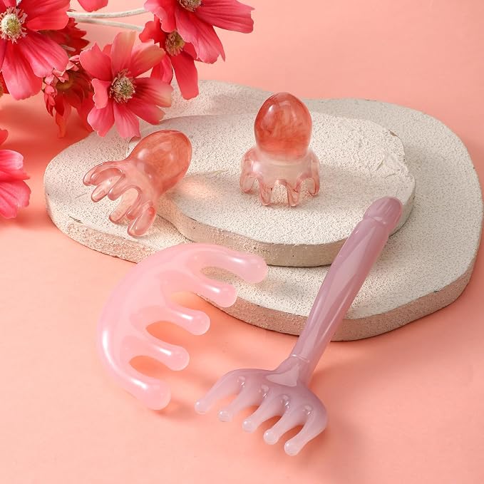 4 PCS Head Massager Scalp Comb Resin Scalp Stress Relax Tool Hair Gua Sha Comb - Image 7