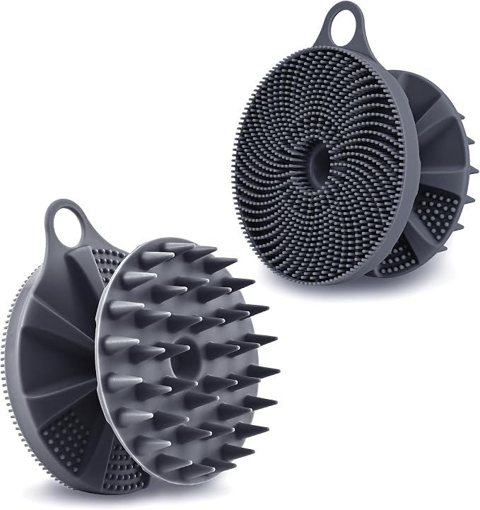INNERNEED 2-in-1 Silicone Body Scrubber and Scalp Massager Shampoo Brush by INNERNEED