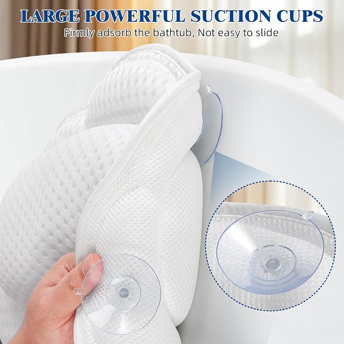 Bath Pillows for Tub, Afitton Luxury Bath Pillow Bathtub Pillow Headrest Neck - Image 4