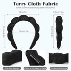 Ztomine Spa Headbands for Washing Face or Facial, Terry Cloth Headband Combo - Image 3