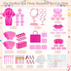 Spa Party Supplies for Girls, 6 Satin Robes Kids Spa Birthday Sleepover - Image 2