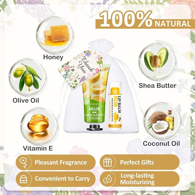 VISCOO 80 Sets Hand Cream and Lip Balm Bulk Set, Mothers Day Gifts, Teacher - Image 3