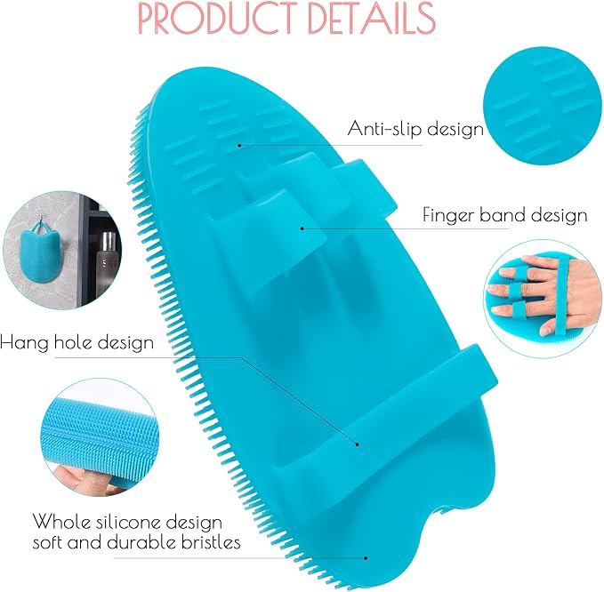 2 Pack Soft Silicone Shower Brush, Body & Face & Short Hair Wash, Bath - Image 2