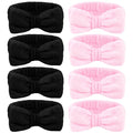 Ondder 8 Pack Makeup Headband Black and Pink Spa Headband Skincare Headbands by Ondder