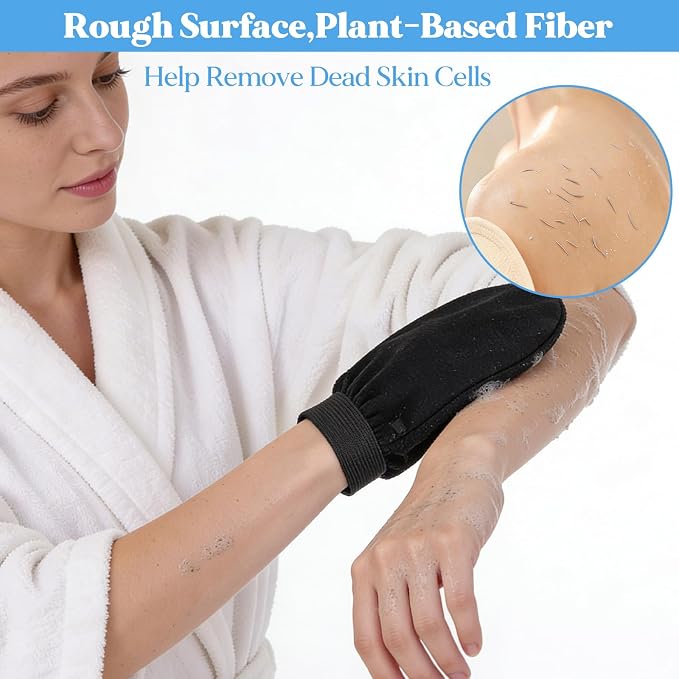 24 Pcs Black Exfoliating Gloves Bulk, Deep Exfoliating Glove - Image 3