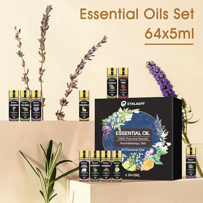 Essential Oil Set 64 Pack -Aromatherapy Essential Oils Kit-Fragrance Oils - Image 2