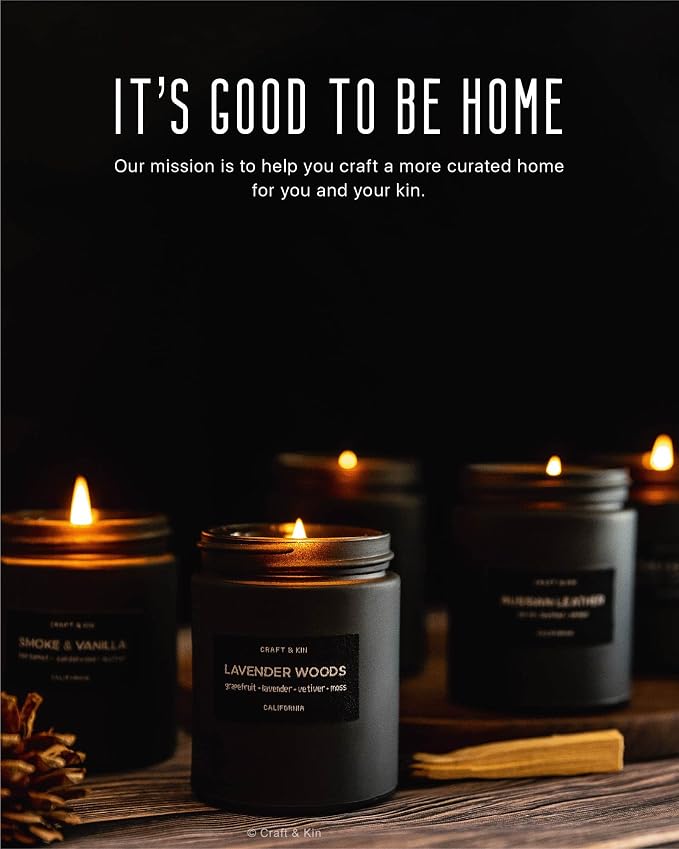 Craft & Kin Premium Smoky Fireside Candle | Scented Candles - Image 6