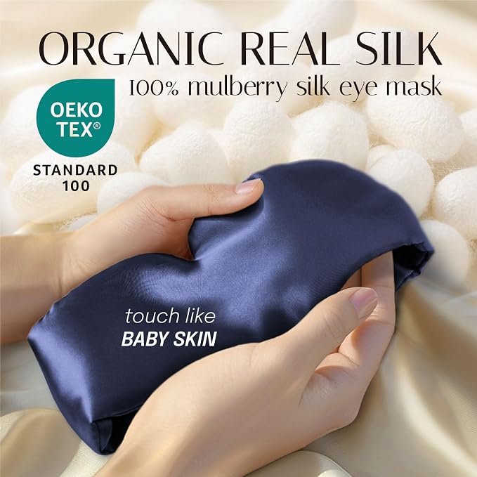 Silk Sleep Mask Soft Pressureless: 100% Mulberry Silk - Image 2