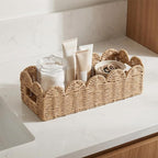 Scalloped Khaki Toilet Tank Basket - Image 2