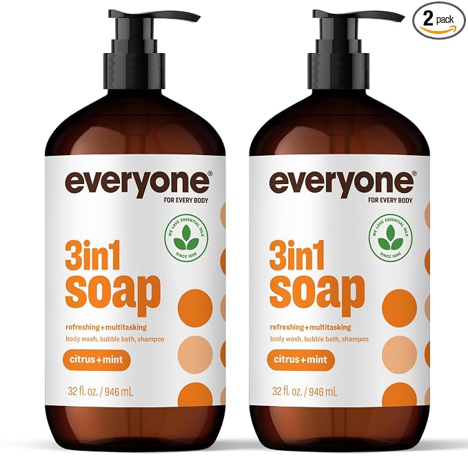 Everyone 3-in-1 Soap, Body Wash, Bubble Bath, 32 Ounce, Citrus and Mint by Everyone