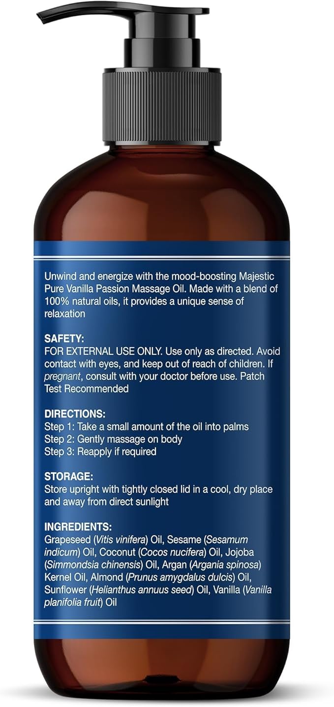 MAJESTIC PURE Vanilla Passion Massage Oil - Image 2