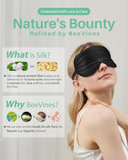 BeeVines 100% Real Mulberry Silk 2 Pack Sleep Mask, Pure Silk Eye Masks - Image 7